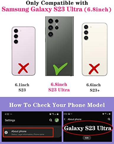 Goocrux (2in1 za Samsung Galaxy S23 Ultra Case Sunce i Mjesec za žene djevojke Slatke zvijezde Zvijezda telefona s poklopcem