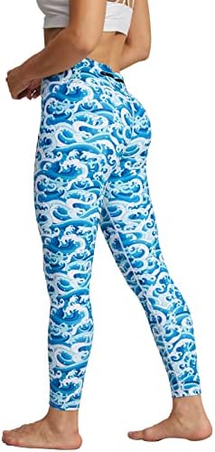 UiU-uipeu ženske tiskane joga hlače za vježbanje gamaša za komprimiranje trbuha kompresije trbuha s džepom