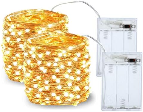 JMTGNSEP LED lampica String, mini baterija/napajana lampica s bakrenim ukrasom od bakrene žice za božićnu svadbenu zabavu