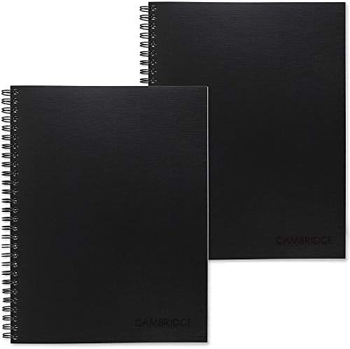 Cambridge Business Notebook, Legal Prerušeno, 6-1/2 x 9-1/2, žičana, crna, 2 pakiranja