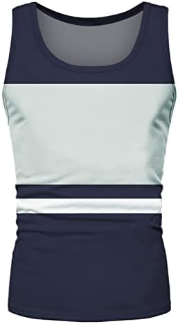 XXBR ljetni tenk vrhovi za muške boje blok patchwork sportski vitki fit majica bez rukava atletski trening trčanje tenkova