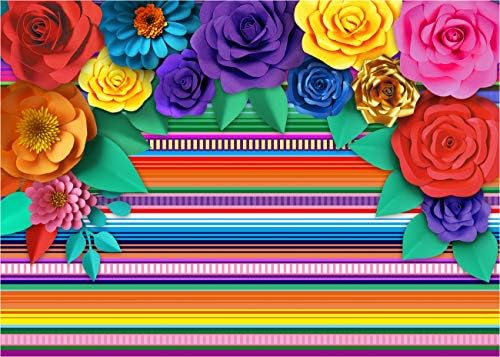 Meksička tematska zabava prugasta pozadina Fiesta Cinco de Maio papirno cvijeće pozadinski ukras za zabavu za torte dekor
