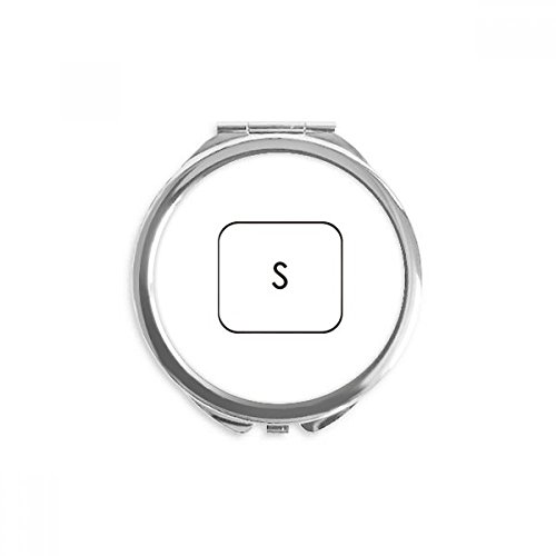 Simbol tipkovnice s rukom kompaktno ogledalo okruglo prijenosno džepno staklo