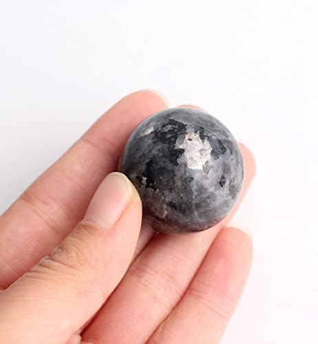 Ertiujg hUSONG306 1PC 30 mm prirodni srebrni bljeskalica labradorit bijela svjetlost kristalne kuglice sfera stajanje globus