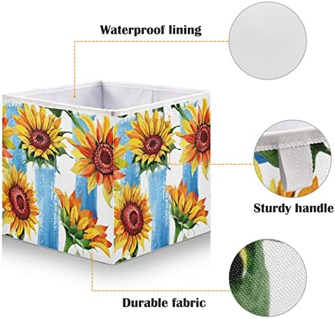 Emelivor divlji cvijet suncokretove kocke za skladištenje kante za skladištenje kante za odlaganje vodootpornih igračaka