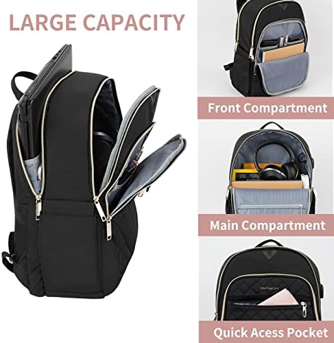 EMPSIGN 15,6 inčni prijenosni ruksak torba za prijenosno računalo za žene muškarce, poslovni rad ruksak s USB priključkom