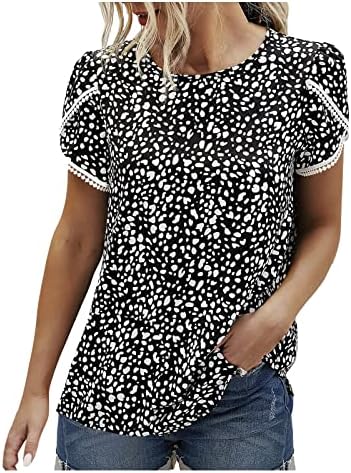 Majice s kapuljačom za žene ljeto Plus Size modne casual majice Retro prozračne kratke rukave s izrezom u obliku slova A.