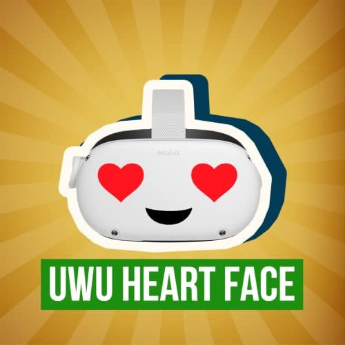 UWU Srce Face - Oculus Quest 2 - naljepnice - crno i crveno