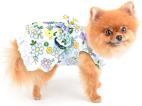 Paideful Cvjetna čipkasta haljina za pse za male kućne ljubimce Sundress mačke princeza meka udobna odjeća za rođendansku