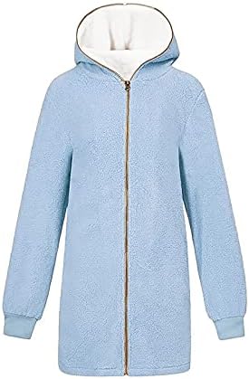 FOVIGUO Božićni pokloni, zimska vanjska odjeća za žene Osnovna plaža s kapuljačom dugim rukavima Overcoat Comfort Comfort