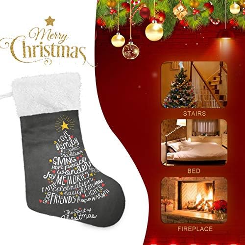 Pimilagu nadahnjujući rukom napisane riječi božićno drvce božićne čarape 1 pakiranje 17.7 , viseće čarape za božićni ukras