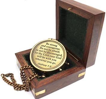 Budite jaki i hrabri, nemojte se bojati nautički vintage usmjereni magnetski kompas s poznatim citatom Pisma ugravirani darovi