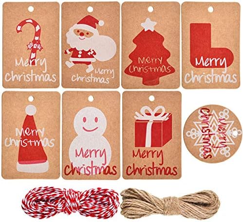 160 komada božićni izbor Oznake Kraft papir Oznake Označite oznake s imenima sa 65,6 stopa za božićnu zabavu i zalihe za