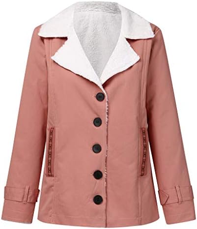 Kardigan kaput za žene, ženske gumbe za runo jakne overcoat toplo udobno plus kaput prema gore