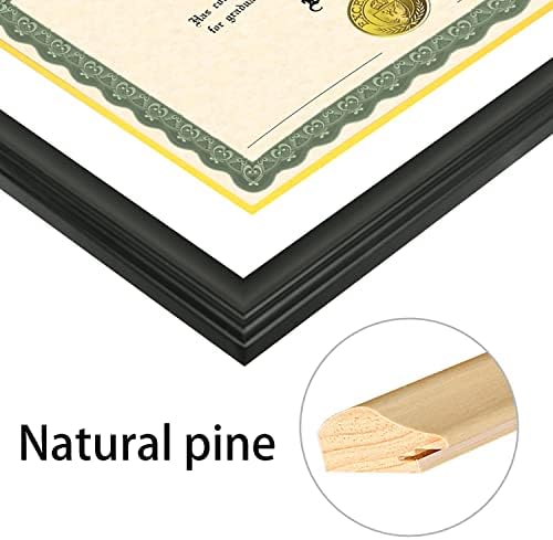 LTYHHK 10X20 inča Diplomska okvir za slike Čvrsto drvo za prikaze 8.5x11 Dokument/certifikat i 6x8 fotografija s bijelom
