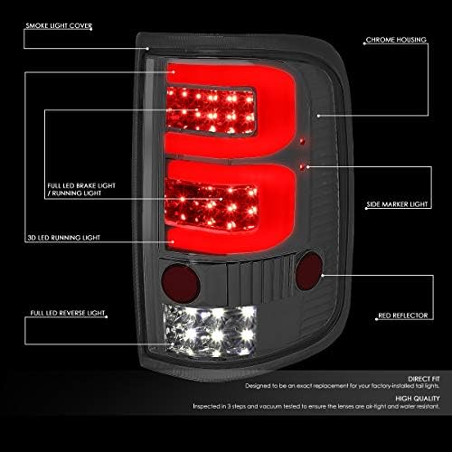 DNA MOTORING TL-F15004-LED-3D-CH-SM Led 3D stražnji sklop svjetla sa strane vozača i suvozača [Kompatibilan sa Ford F150
