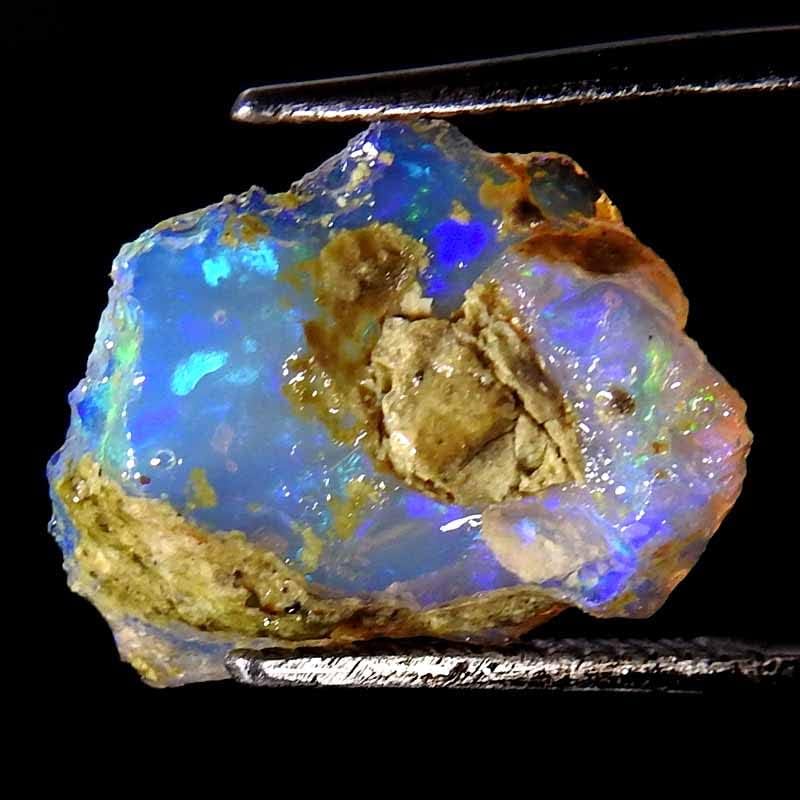Jewelgemscraft ™ 04.50cts. Ultra vatreni sirovi kamen, prirodni grubi, kristali dragulja, etiopska opalna stijena, zalihe