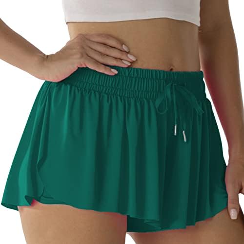 Klojne atletske kratke hlače za žene koje trče teniski leptir kratke hlače djevojke 2-u-1 dvoslojni brzo sušenje udobnih