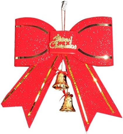 Dekoracija božićnog drvca Crvena Velika kravata od 13 cm s privjeskom za zvono veliki božićni ukras kuglice
