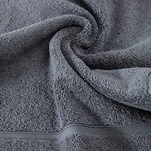 Uptone Luksuzni turski pamuk ručnici za kupanje 6 PC - Hotel & Spa, ultra upijajući i mekani - tamno siva
