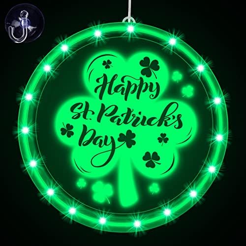 St. Patrick's Day Light Light Dekoracije, viseća irsko zelena sretna pozadinska baterija Light Batterd Batterd Operirana