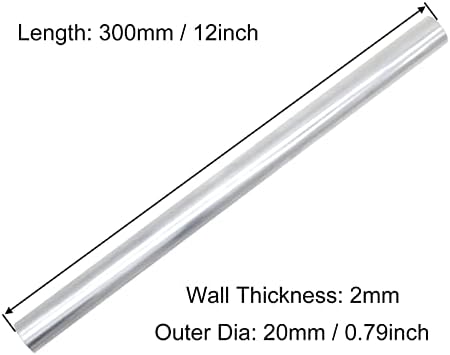 Victorshome 6063 aluminijska okrugla cijev, 20 mm OD 2 mm debljina stijenke 300 mm duljina metala bešavne cijevi za ravne