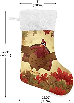 Alaza božićne čarape Dan zahvalnosti Turska i jesenski javor ostavlja klasične personalizirane velike čarape za obiteljske