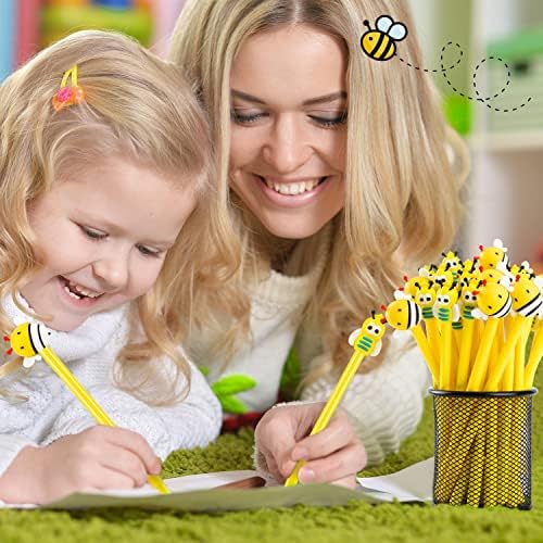 Ffniu pčele gel olovke, 28pcs Slatka crtana pčela olovka za djecu, 0,5 mm skupna crna koturalna olovka za rođendansku nagradu