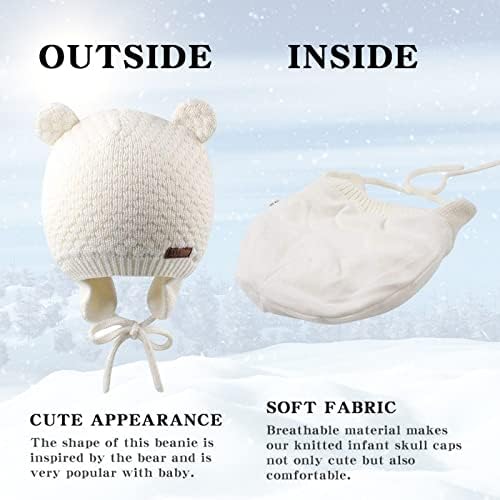 Bamery Baby Crochet šešir dojenčad Slatko medvjed uho Beanie mališani dječaci djevojčice ušne kape za jesen zima topla kapica