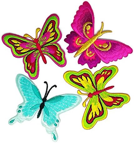 4 od leptira divlji život patch šivanje željezo na izvezenom značku simbol