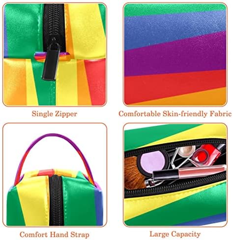 Putnička torba za šminku Vodootporna kozmetička torba toaletna vrećica za to torbe za žene i djevojke, Rainbow Lines Trokutne