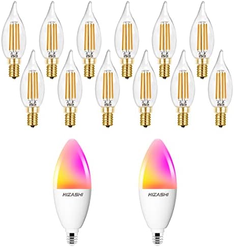 Led žarulja Hizashi 90 + CRI LED Candelabra snage 40 W jednak led lampu E12 i pametan лампочкам E12, Alexa Smart Candelabra