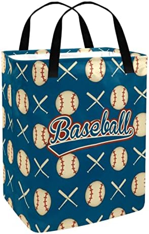 Retro Baseball print sklopiva košara za rublje, 60L vodootporne košare za rublje, košara za pranje odjeće, igračke za pohranu