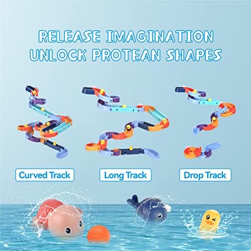 Igračke za kupanje za malu djecu-interaktivni set igračaka za kupanje za bebe sa zidnim stazama, plutajućim igračkama za