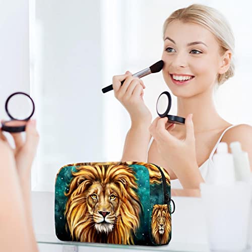 Toaletna torba kozmetička putnička šminka organizator vrećice vrećice s patentnim zatvaračem smeđi lav glava animal king
