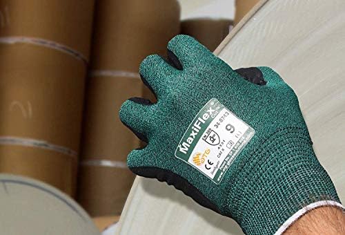 Maxiflex 34-8743 Radne rukavice otporne na nitrilni rez sa zelenom pletenom školjkom i premium nitril obloženim završetkom